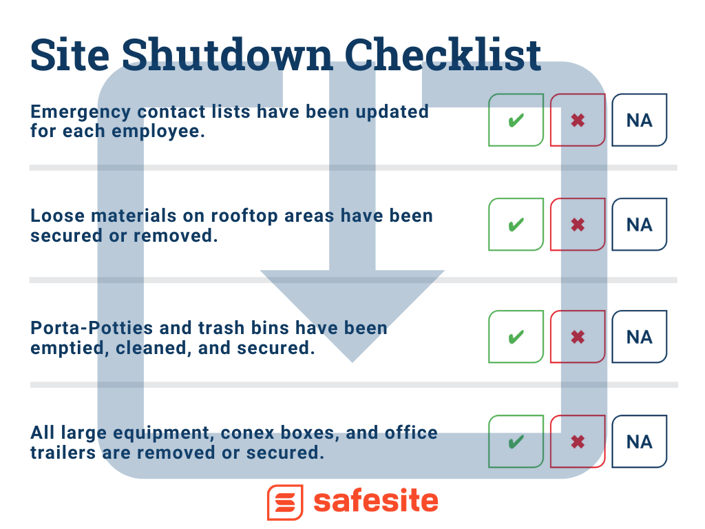 10 Tips For Temporary Project Site Shutdowns With Checklist Template