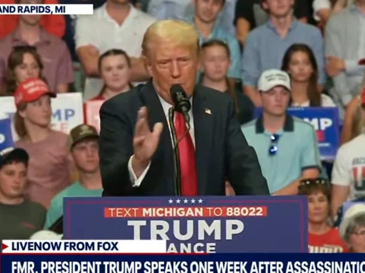 Donald Trump Wears Small Band Aid On Ear During Michigan Rally