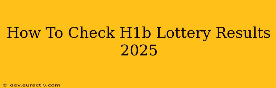 How To Check H1b Lottery Results 2025